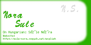 nora sule business card